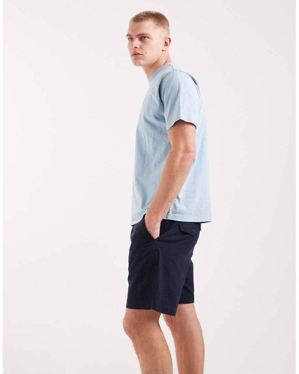 Levi's Blue Xx Plaid Seersucker Relaxed Chino Shorts for men