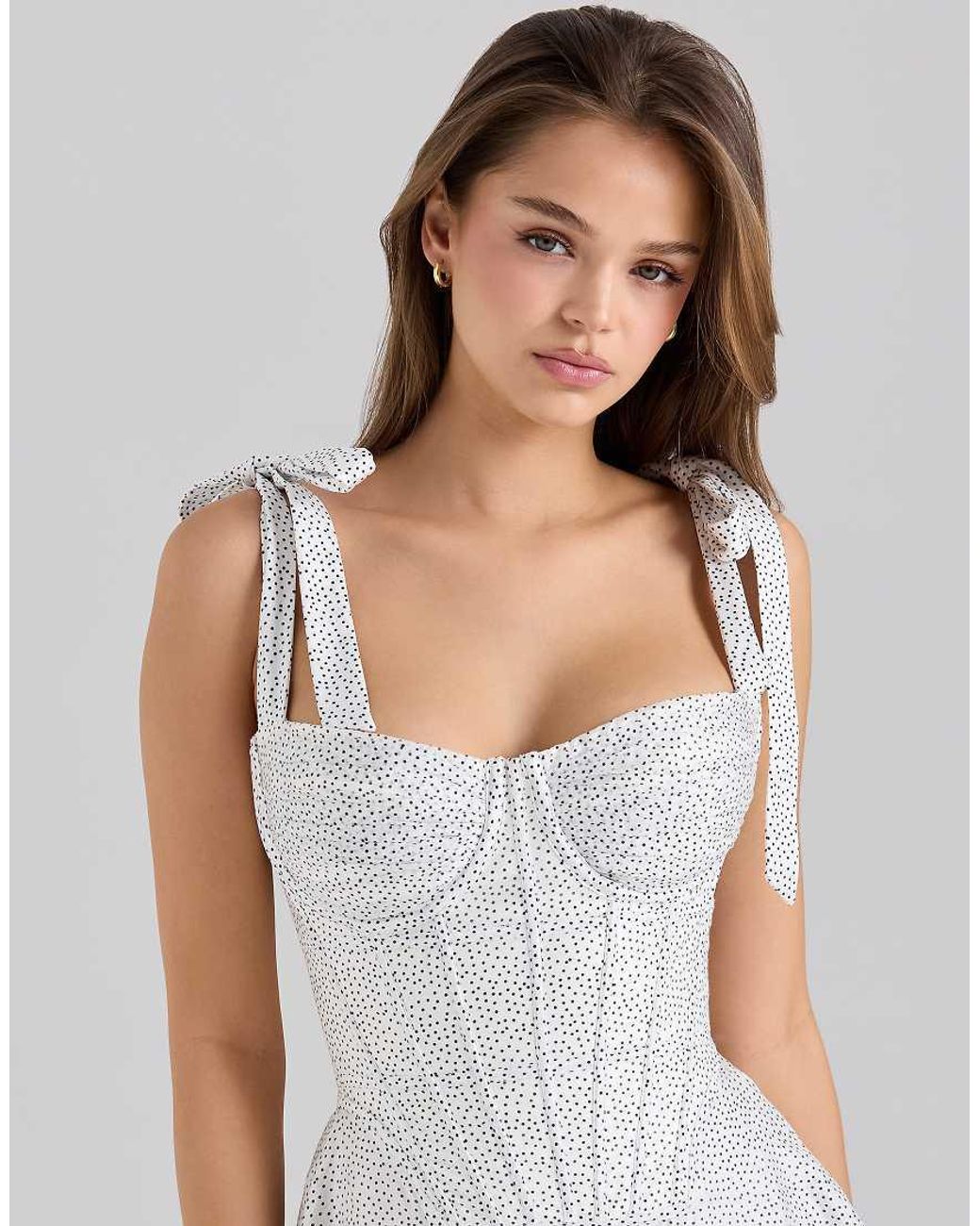 House Of Cb White Ariella Chiffon Mini Dress