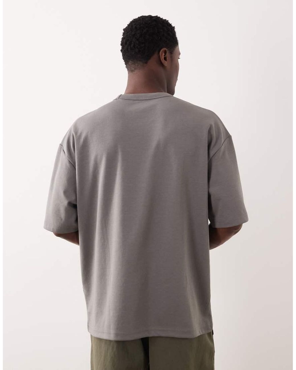 ASOS Gray Breathemax Heavyweight Oversized T-Shirt for men