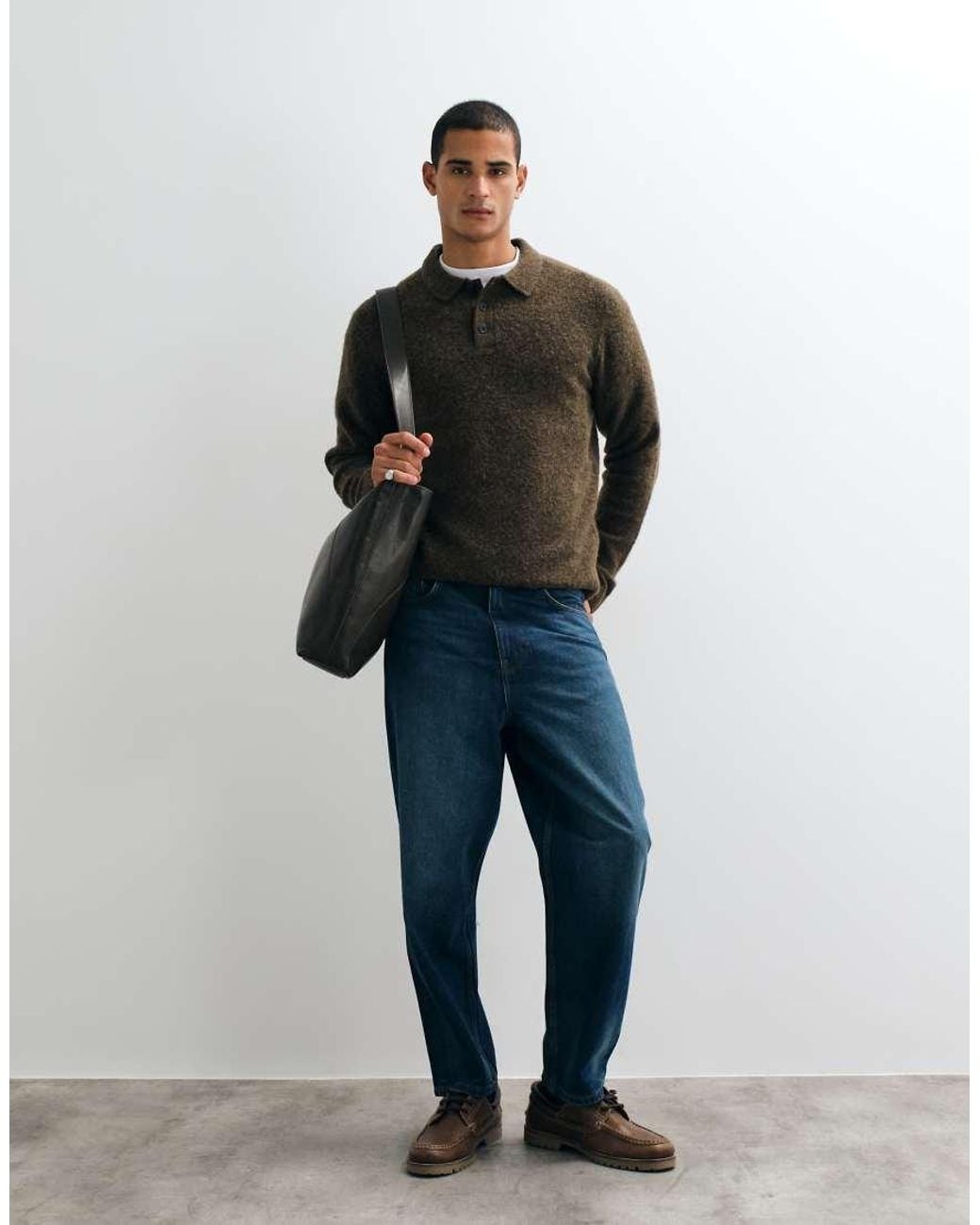 Jack & Jones Brown Knit Polo Top for men