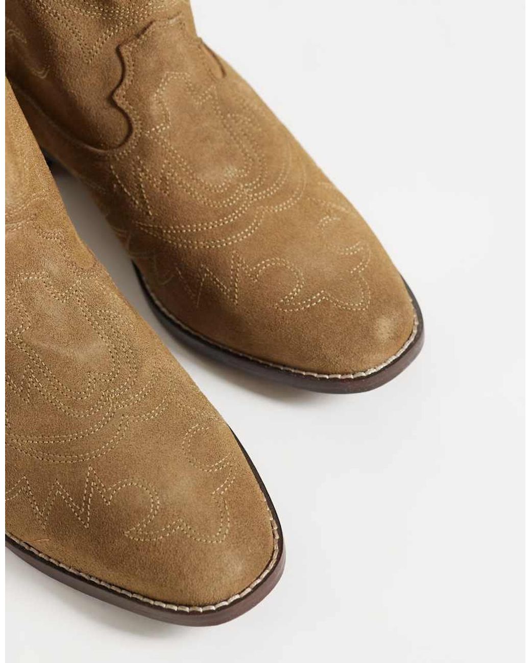 Mango Brown Teen 100% Suede Leather Short Western Boot
