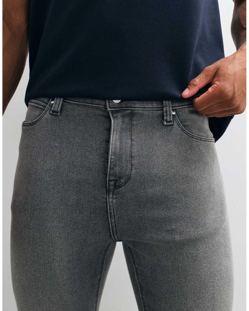ASOS Blue Power Stretch Skinny Jeans for men