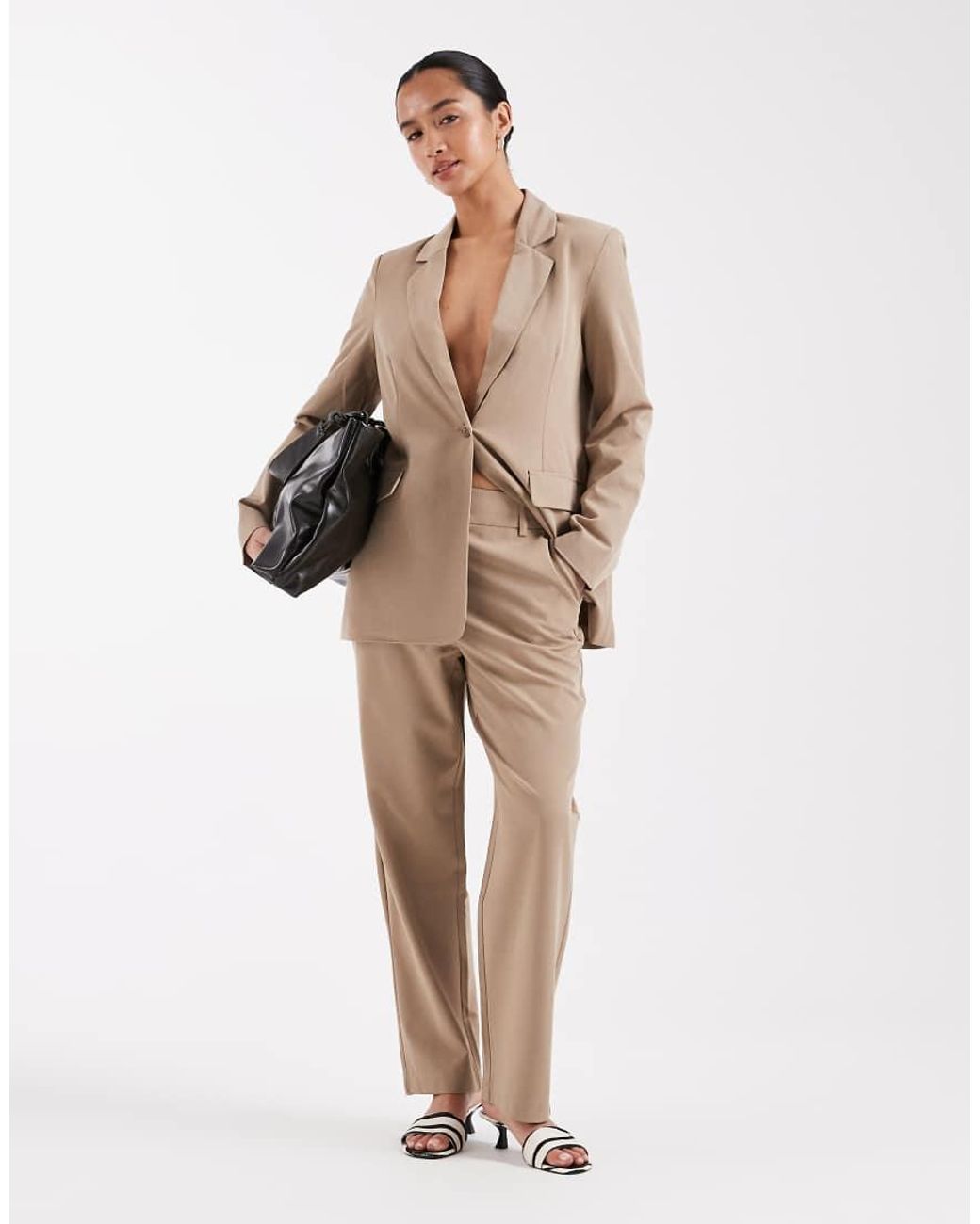 Vero Moda Natural Loose Fit Tailored Blazer