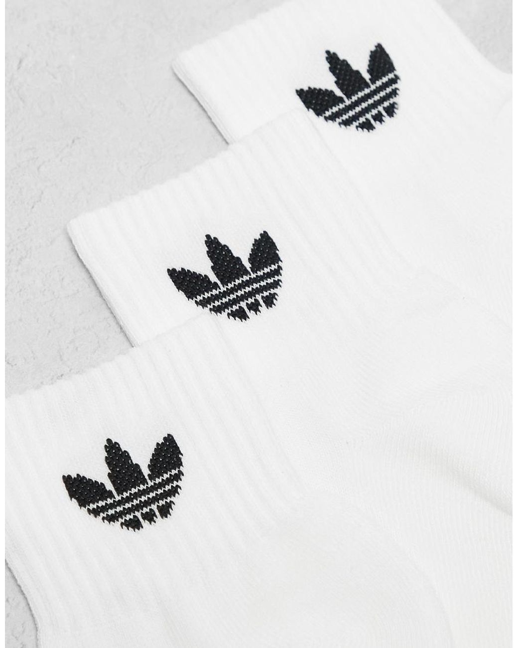 Adidas Originals White 3 Pack Ankle Socks