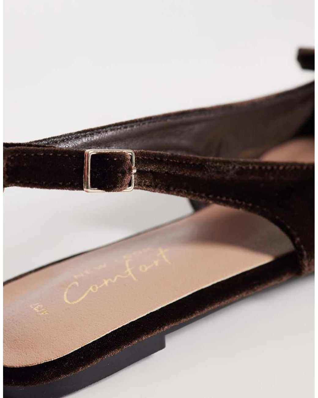 New Look White Velvet Bow Slingback