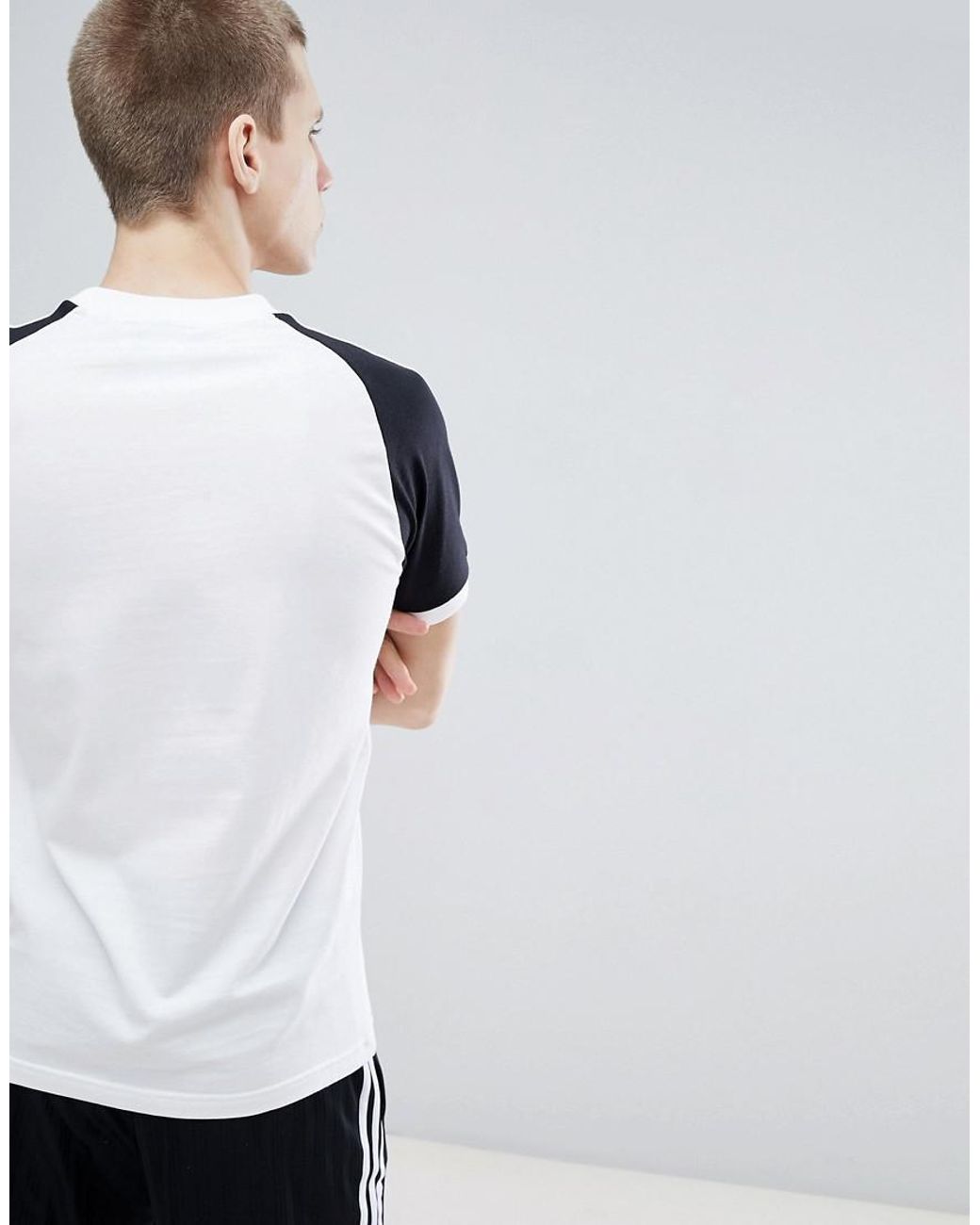 adidas Originals Adicolor Raglan California T-shirt In Black Dm7630 for Men  | Lyst