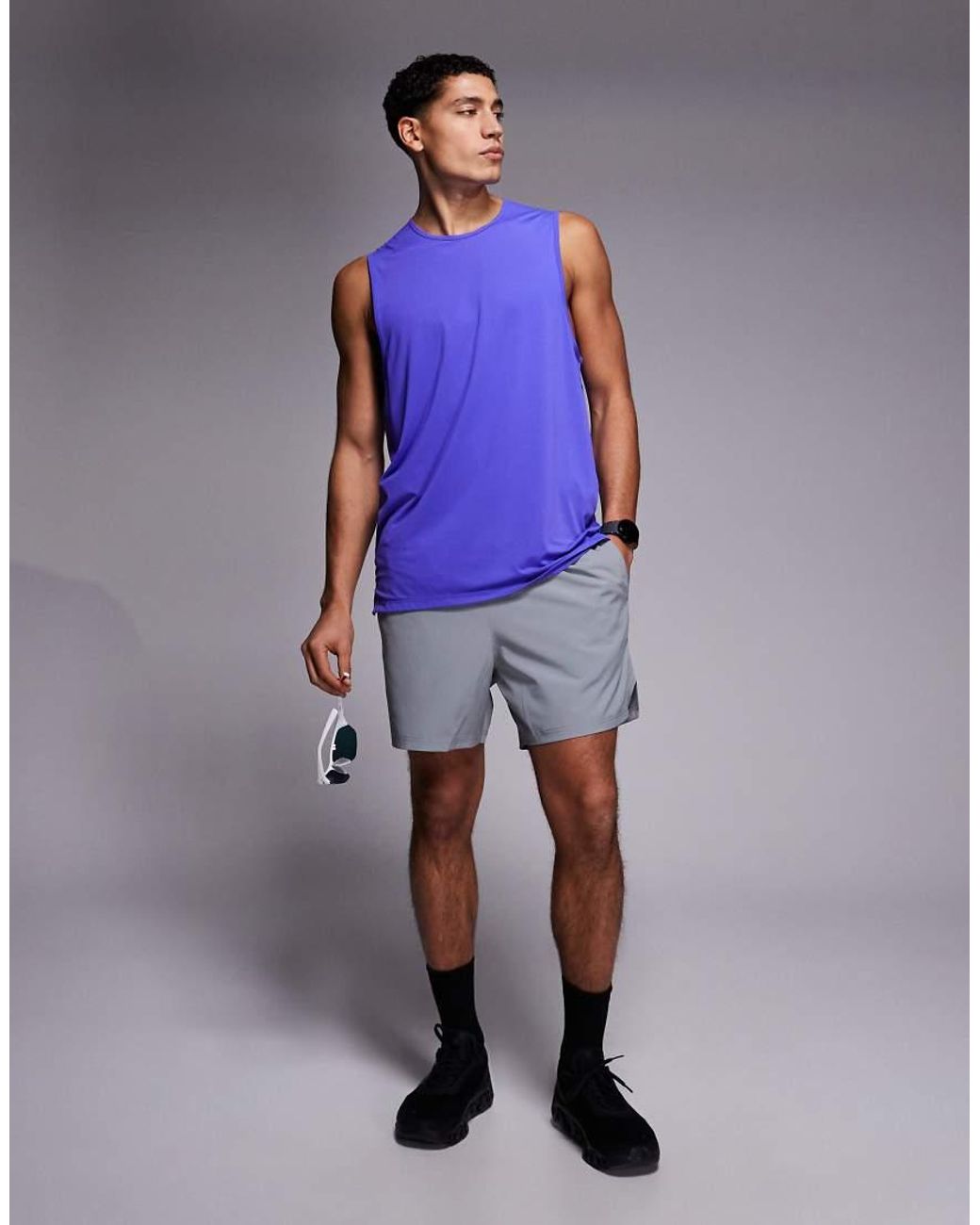 4505 Purple Nylon Performance Mesh Quick Dry Running Vest for men