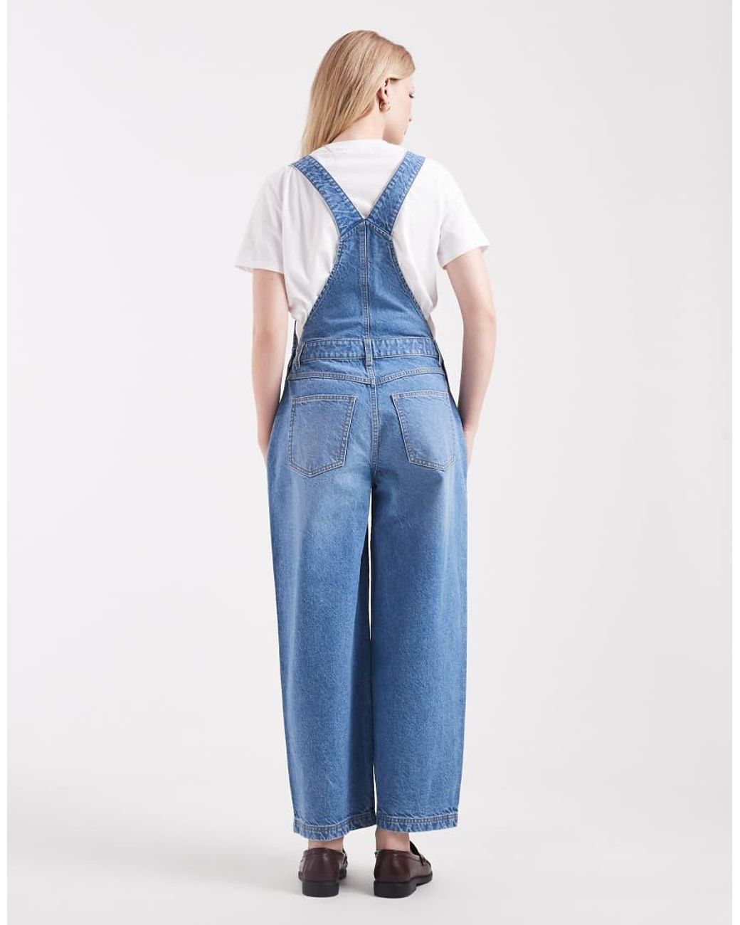 Miss Selfridge Blue Barrel Leg Dungaree