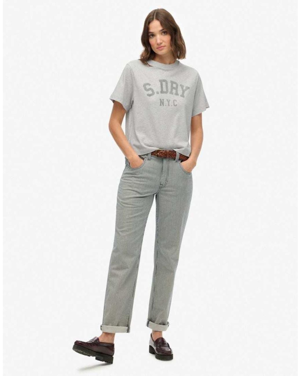 Superdry Gray Athletic Essentials Loose T-Shirt