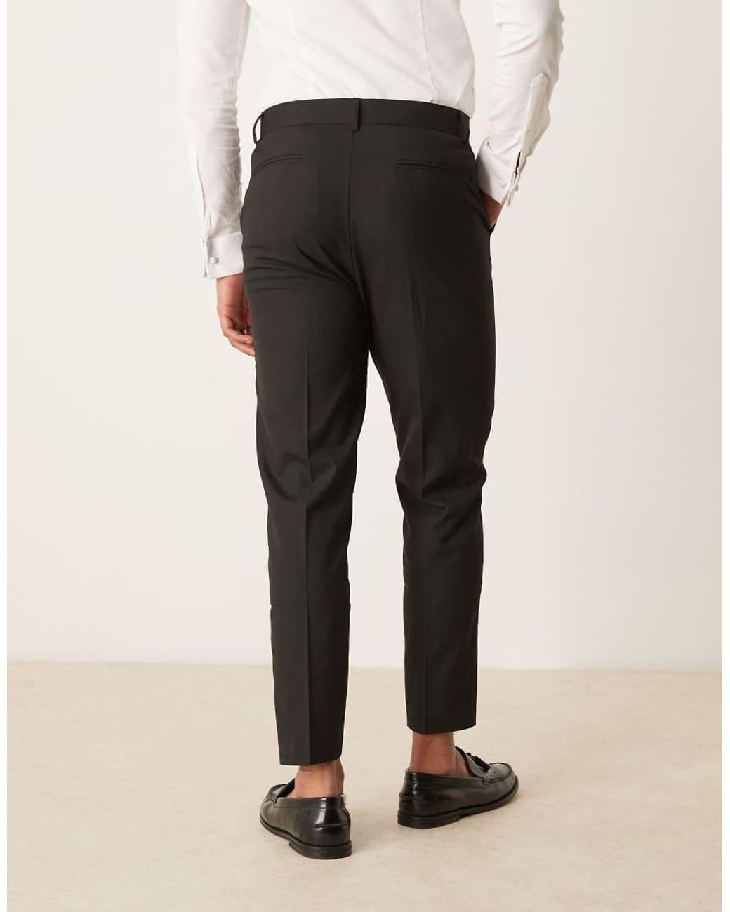 ASOS Black Tapered Suit Trousers for men