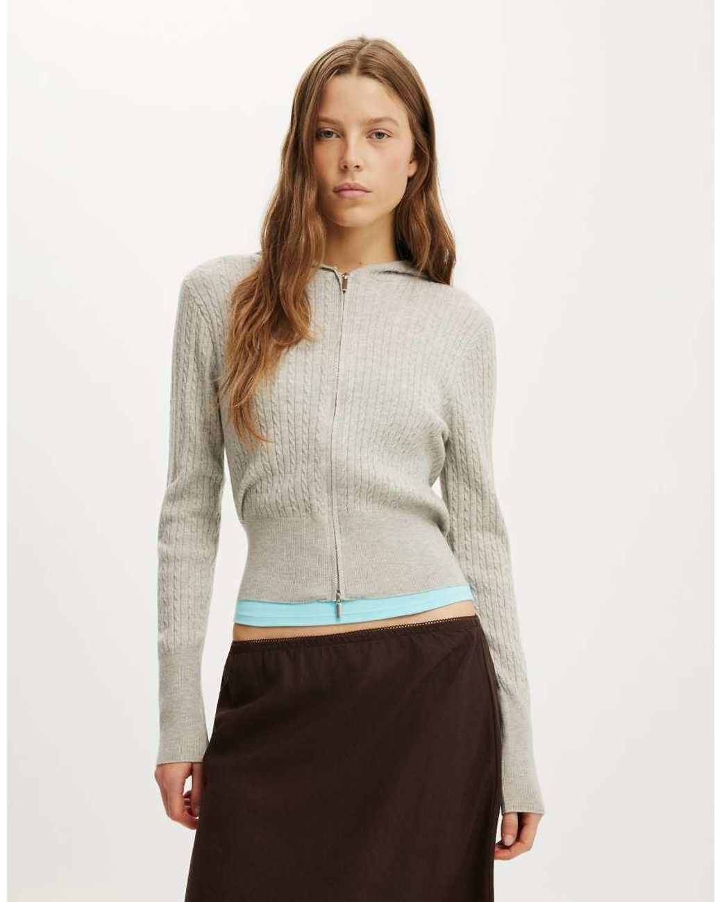 Cotton On Natural Everfine Hooded Knit
