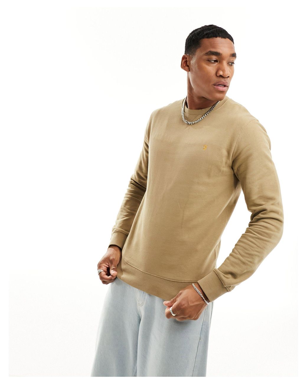 Farah Tim Sweatshirt in Natural for Men Lyst Canada