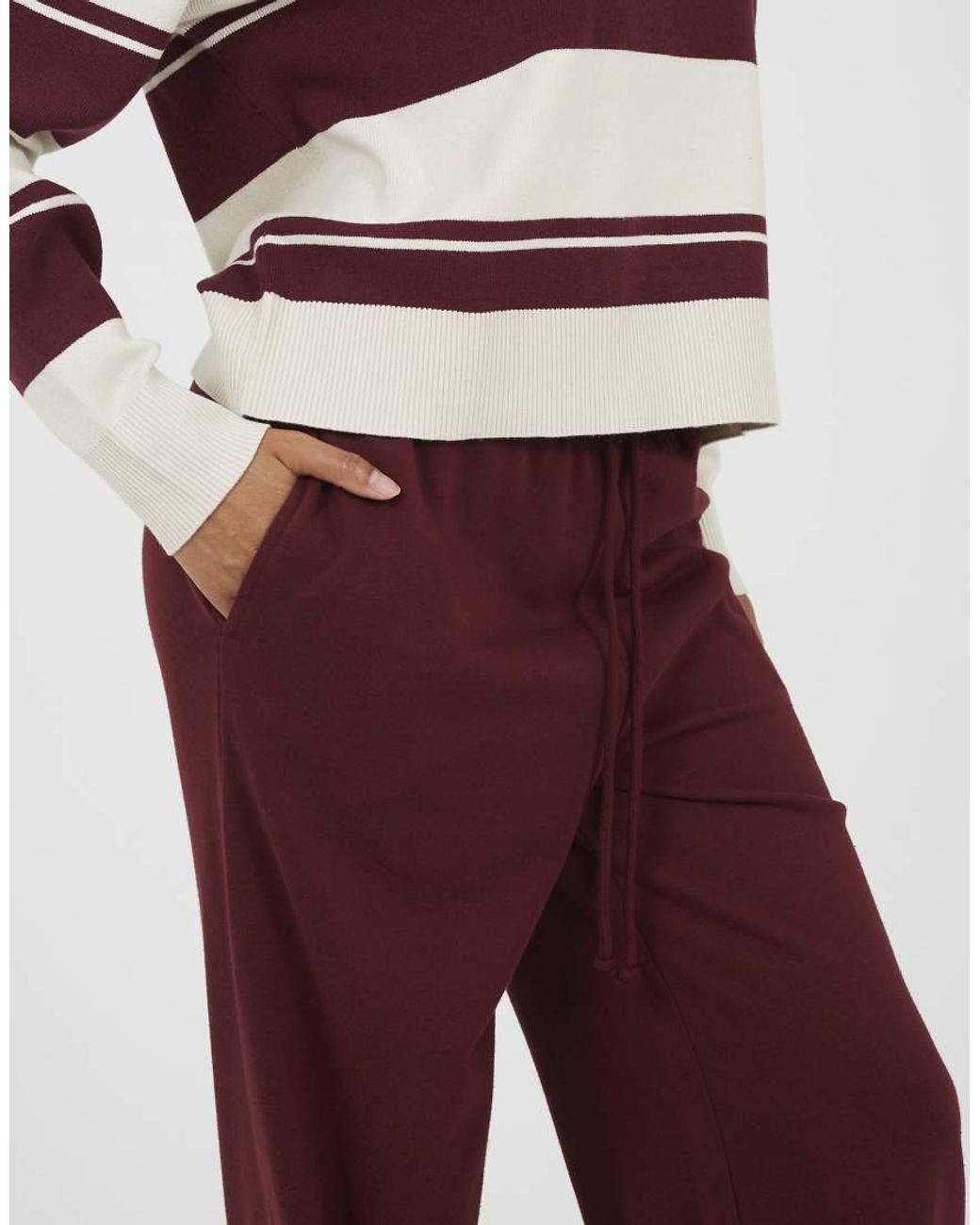 Brave Soul Red Wide Leg Joggers