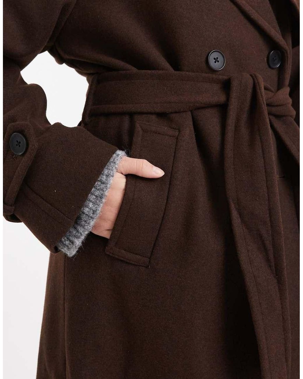 ONLY Brown Belted Formal Coat