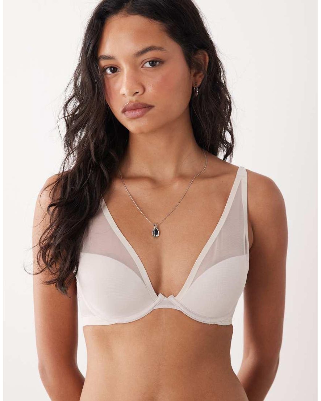 Calvin Klein Brown Shapewear Mesh Push Up Plunge Bra