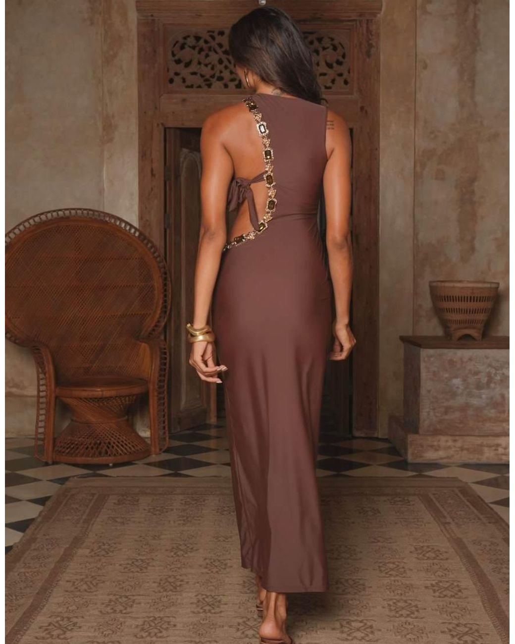 Moda Minx Brown Manama Maxi Dress