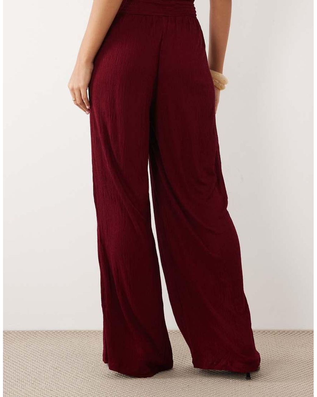 ASOS Mix & Match Crinkle Shirred Wide Leg Trouser