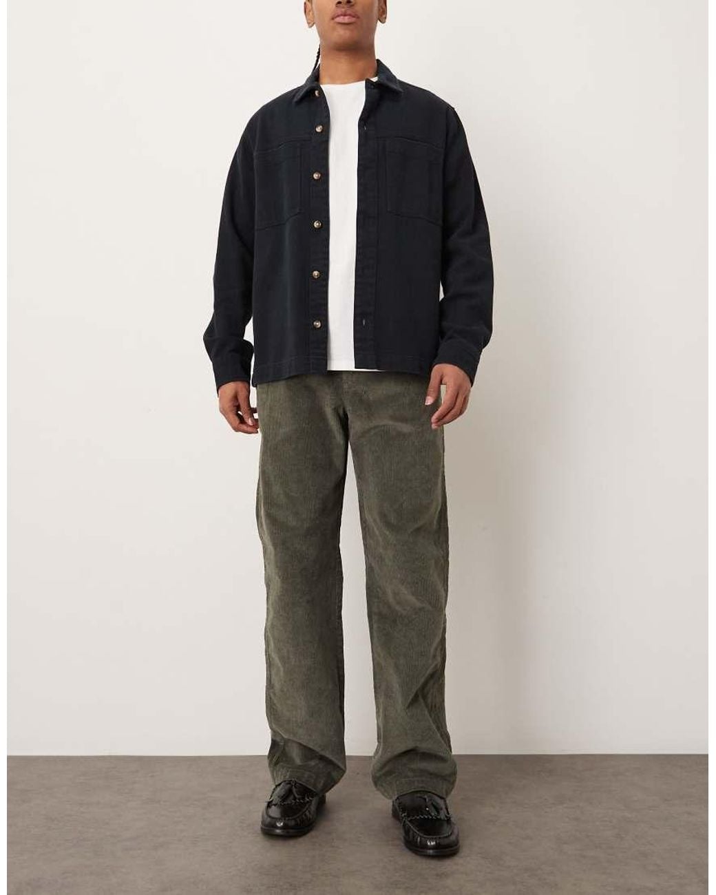 Calvin Klein Black 90s Straight Cord Trousers for men