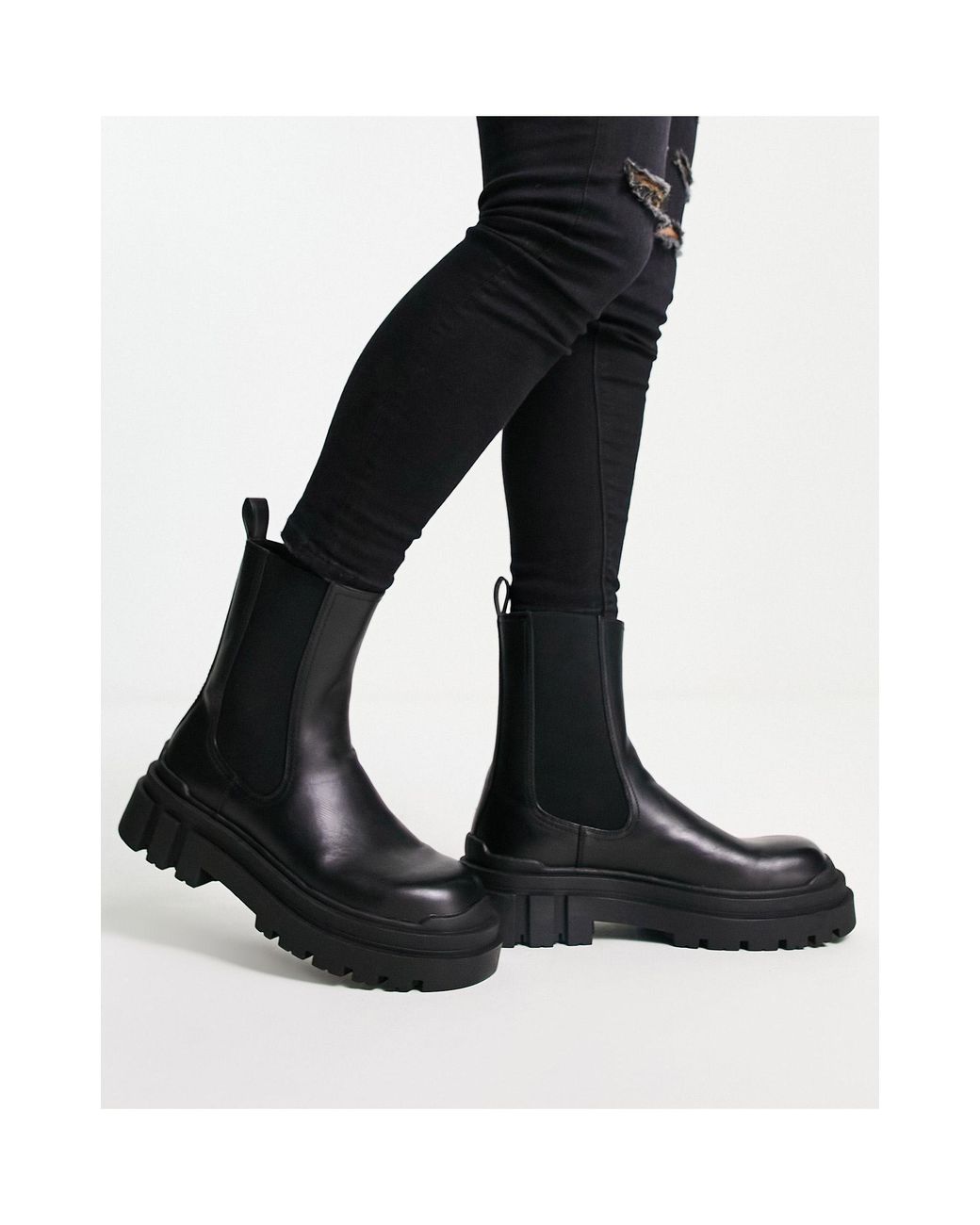 Bershka Chunky Chelsea Boots in Black for Men | Lyst