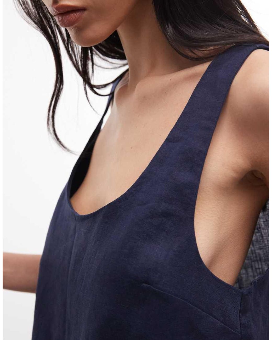 ASOS Blue Linen-look Shell Top