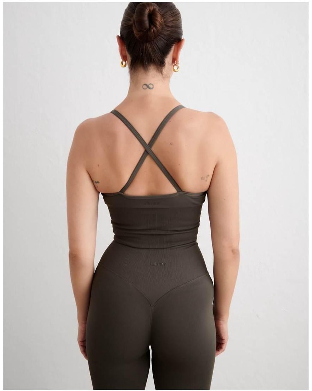 Aim'n Gray Dark Ivy Shape Seamless Cross Back Bralette