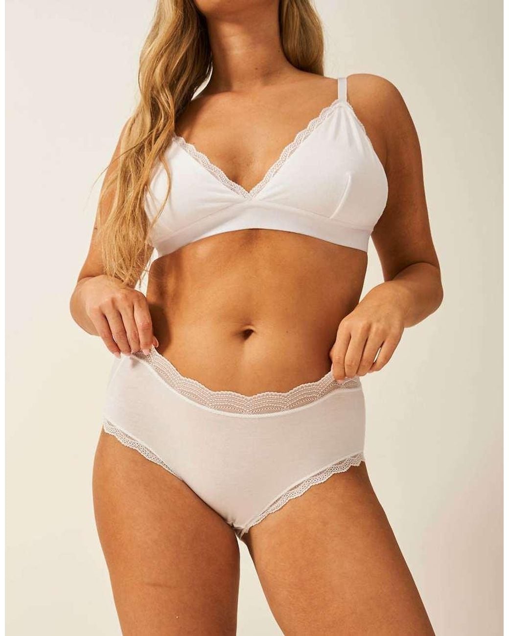 Stripe & Stare White High Rise Knicker Four Pack