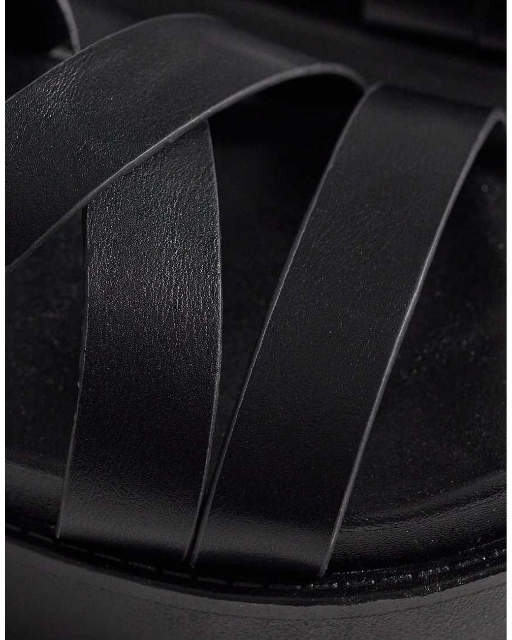 SEQWL Black Strappy Flatform Sandals