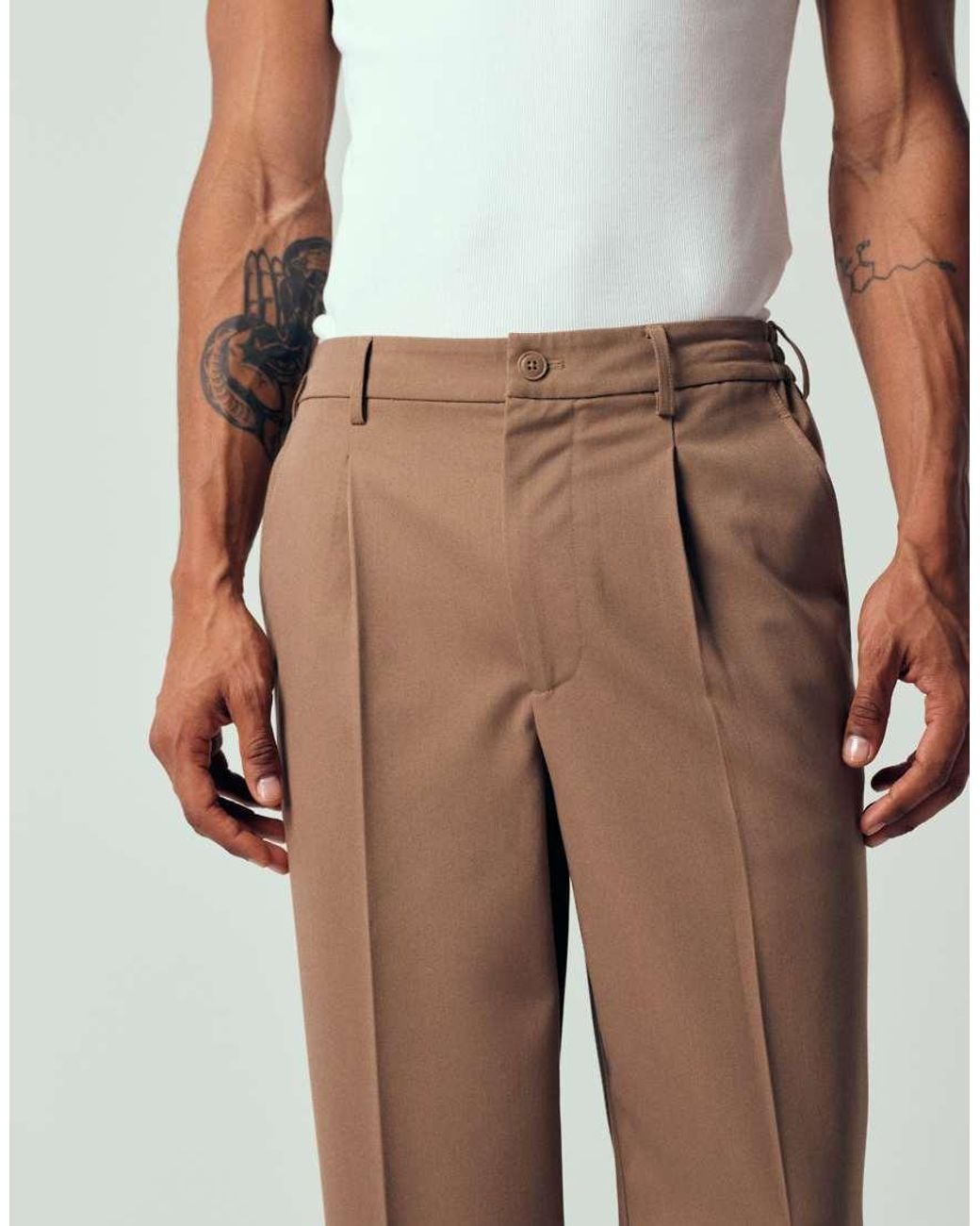 Only & Sons Brown Loose Fit Tailored Pants for men