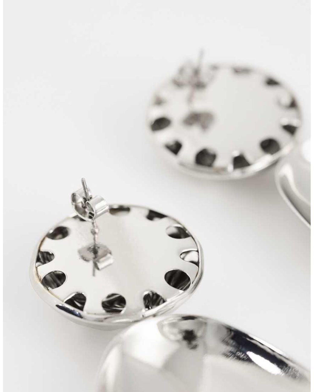 TOPSHOP Metallic Faye Stud Drop Earrings