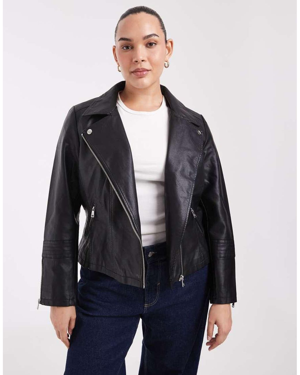 ONLY Black Faux Leather Biker Jacket