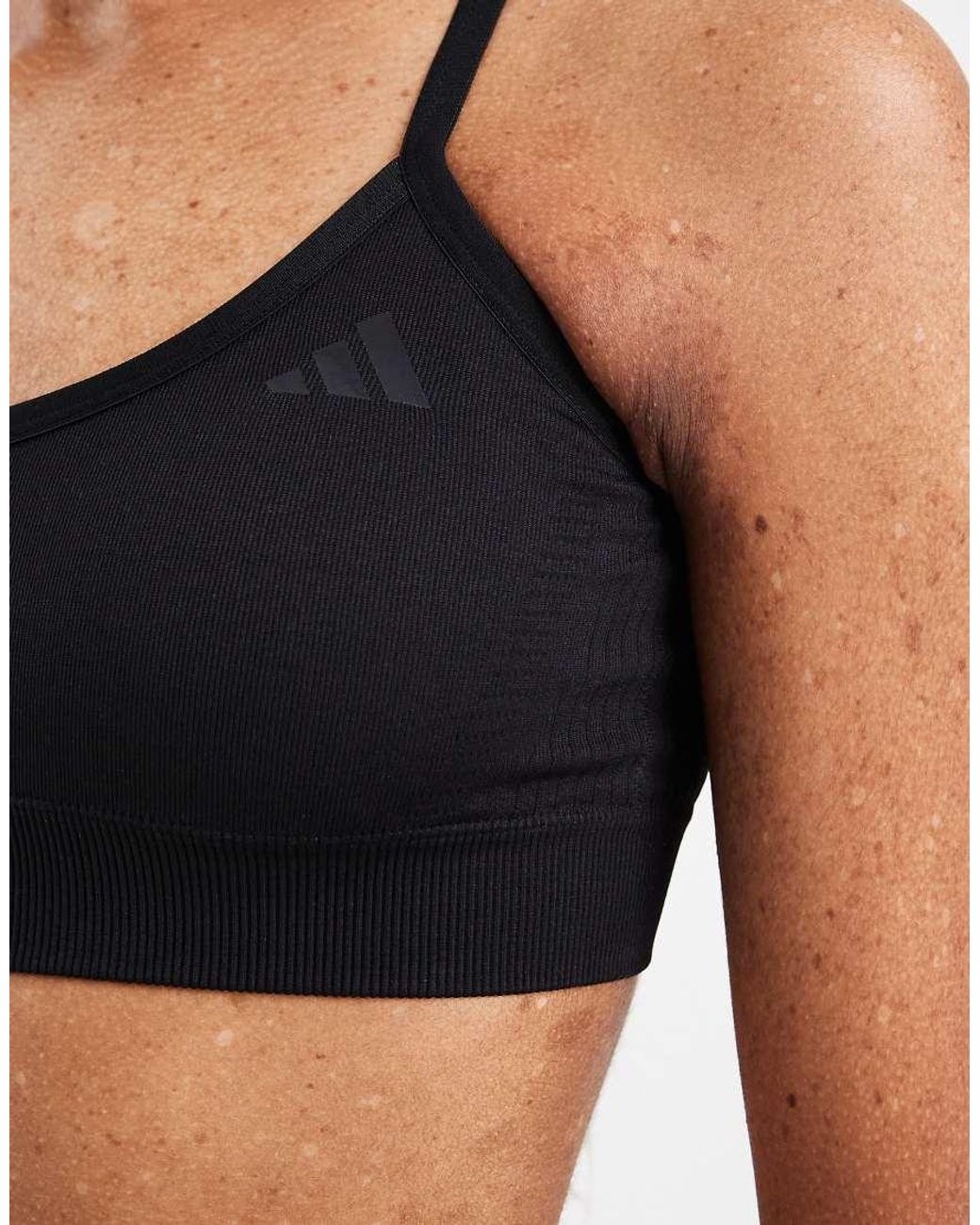 Adidas Originals Black Essentials Knit Light Support Sports Bra