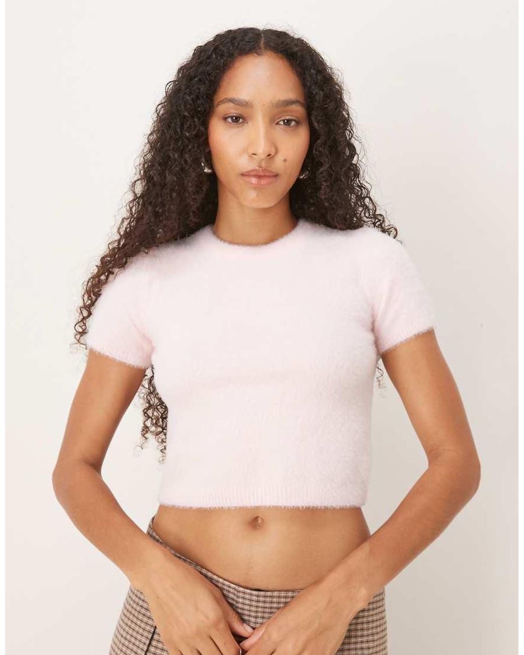 Glamorous White Cropped Jumper