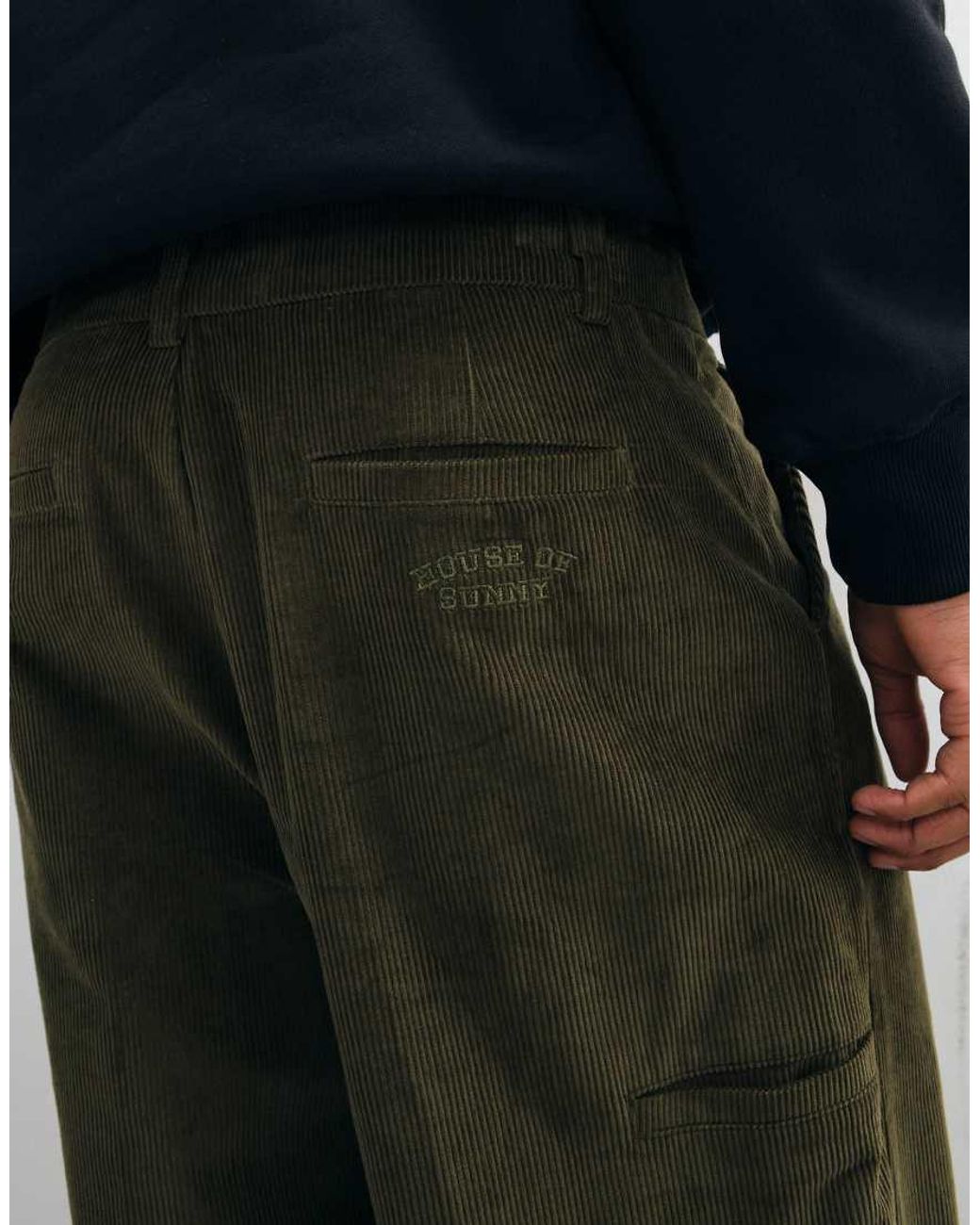 House Of Sunny Black Cord Wide Leg Trouser for men
