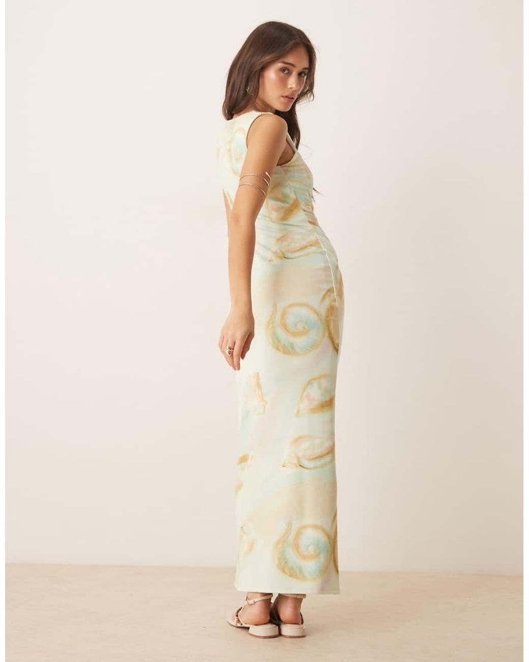 ASOS Natural Sleeveless Midi Dress