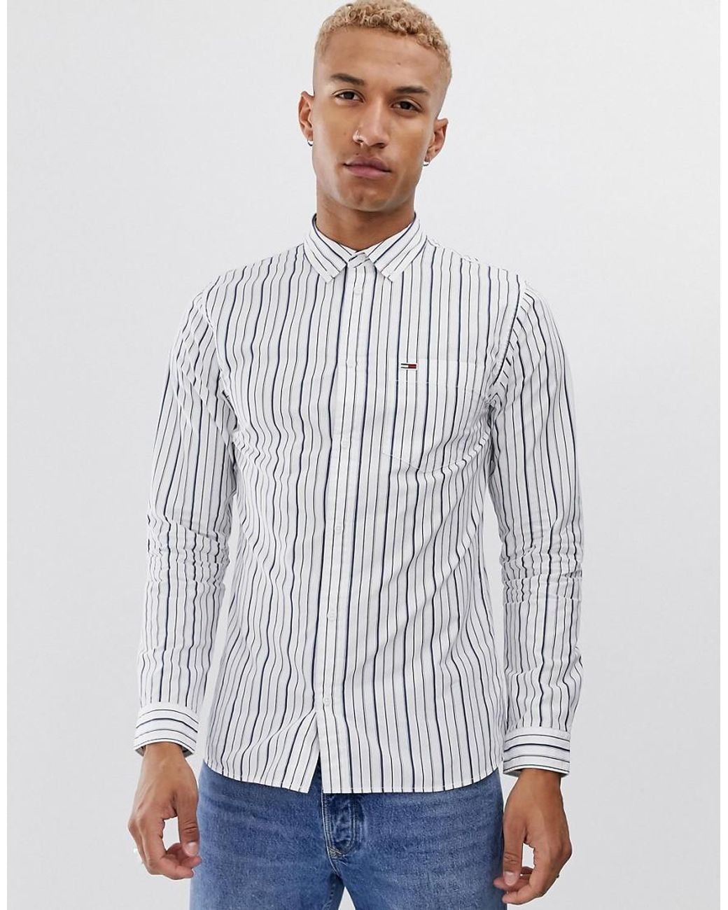 Tommy Hilfiger TJM Classics Poplin Stripe Shirt Camisa para Hombre