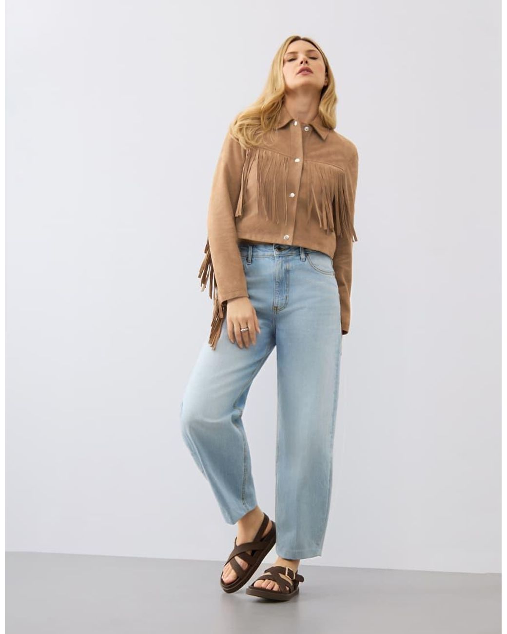 Bolongaro Trevor Brown Real Suede Nora Fringe Jacket