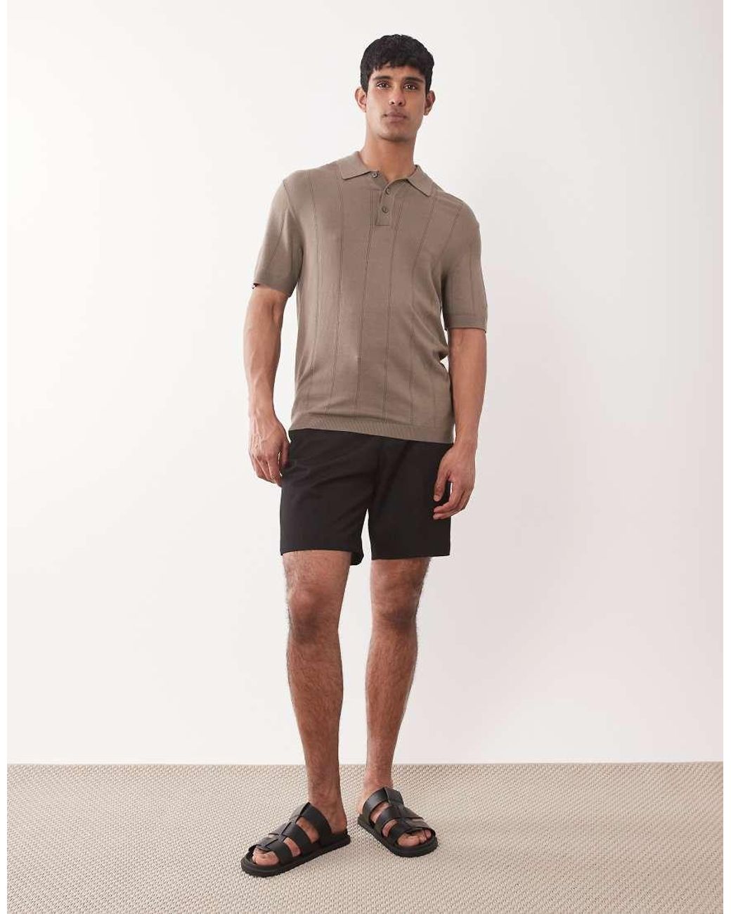 Jack & Jones Brown Premium Knitted Polo for men
