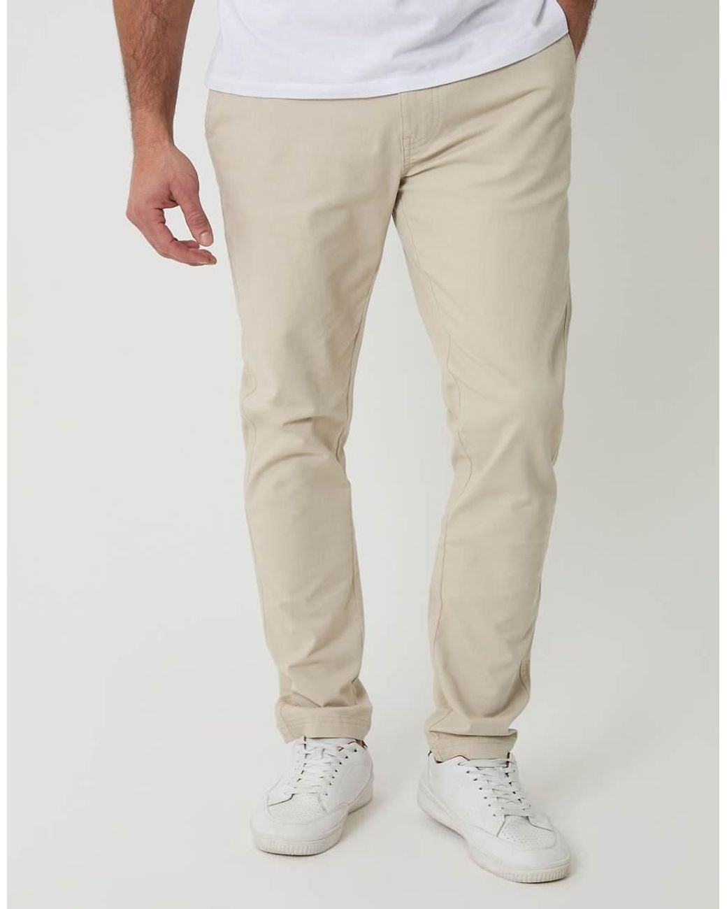 Threadbare Natural Cotton Slim Fit Chino Trousers With Stretch for men