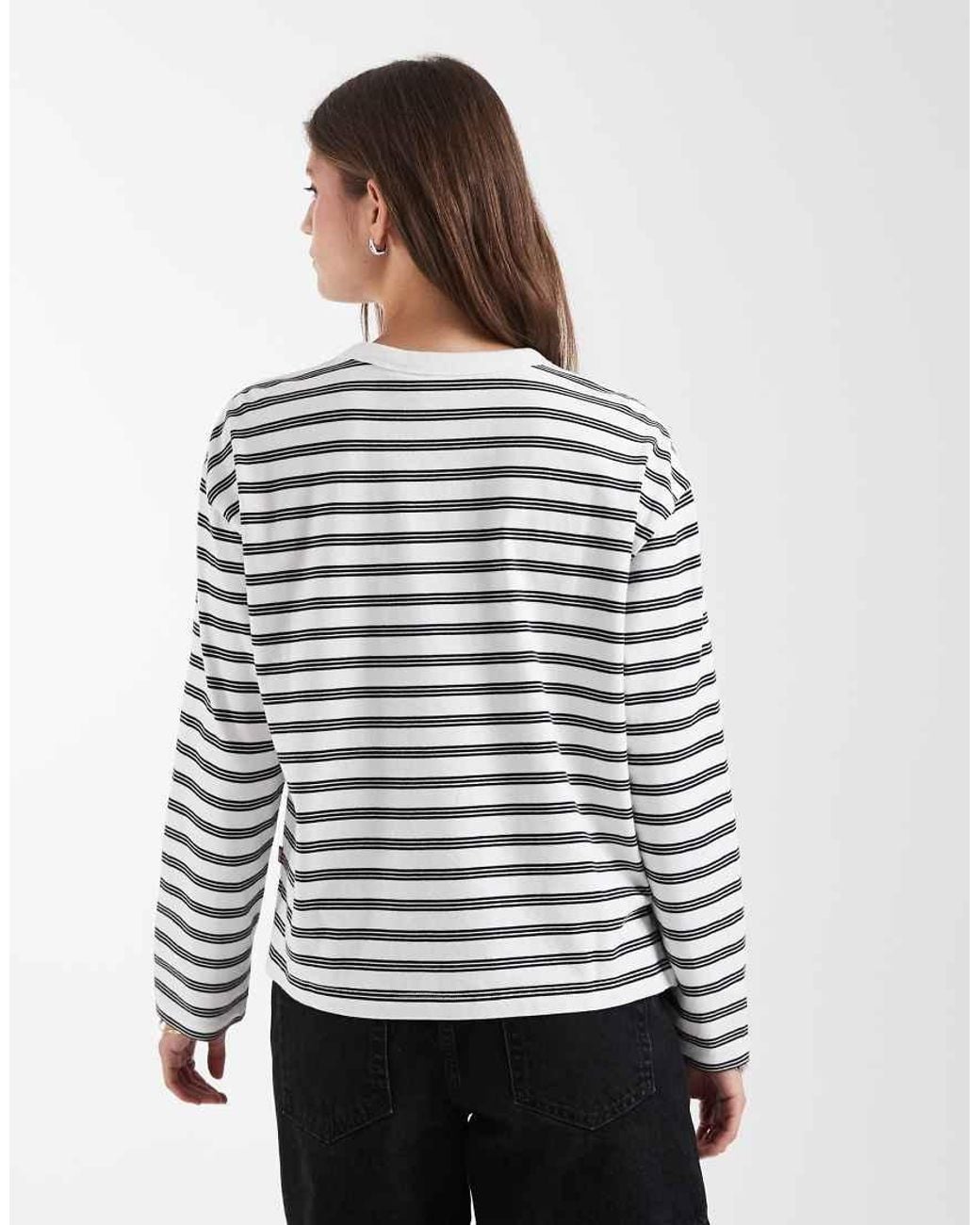 Levi's White Vintage Long Sleeve Tee With Stripes
