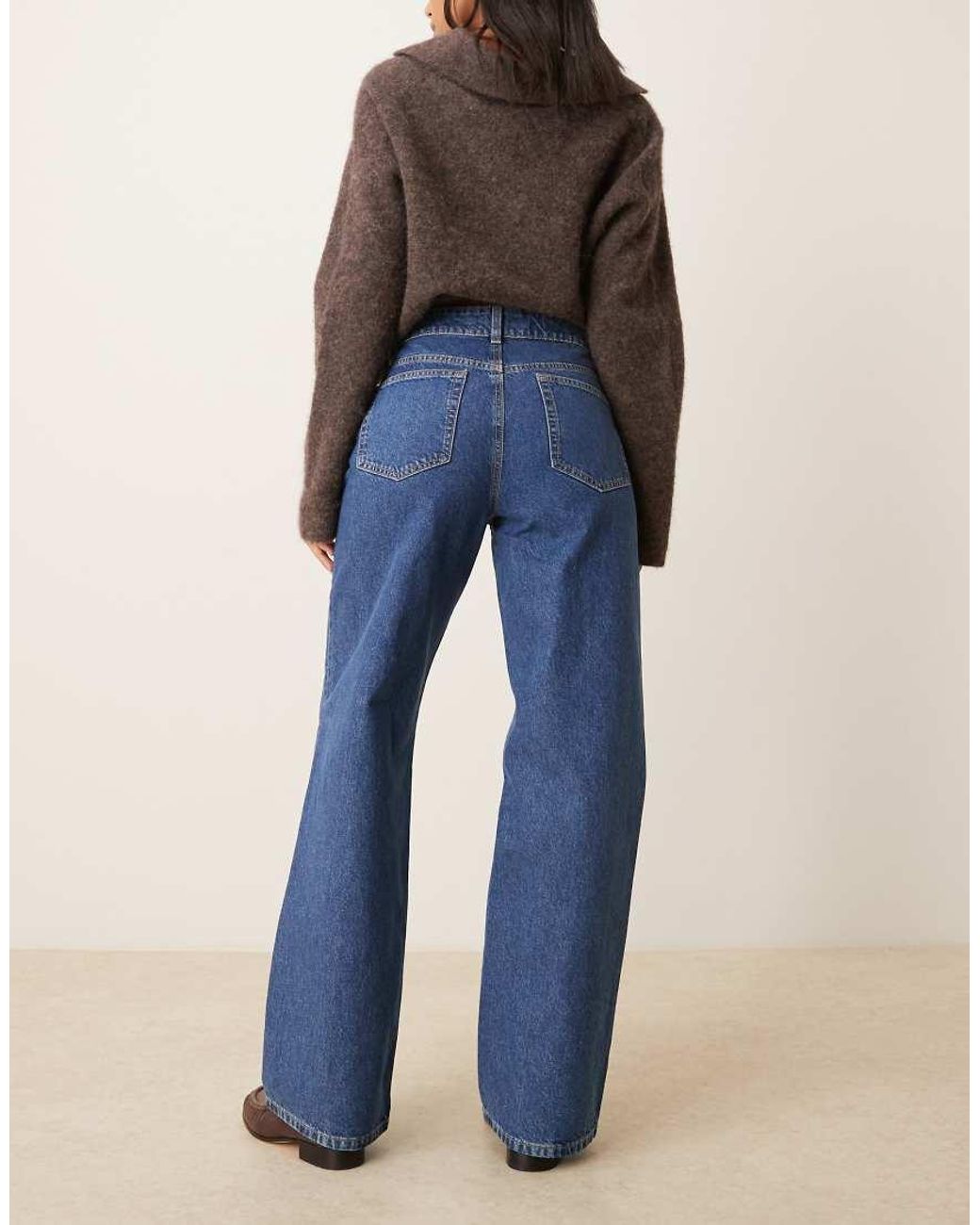 ASOS Blue Circular Design Collection Wide Leg Dad Jeans