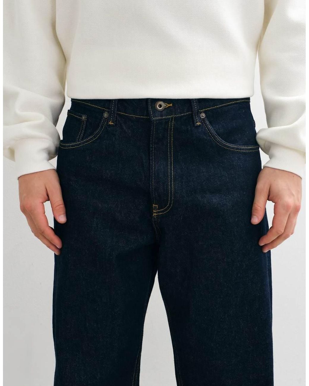 Timberland White 5 Pocket Denim Pants (Relaxed) for men