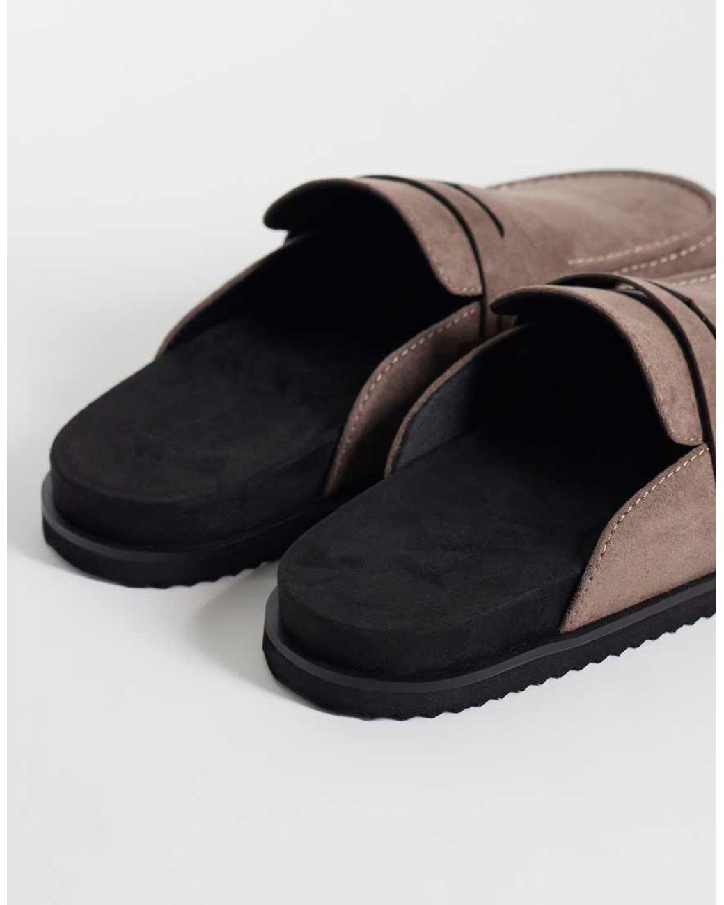 ASOS Brown Penny Loafer Mules for men