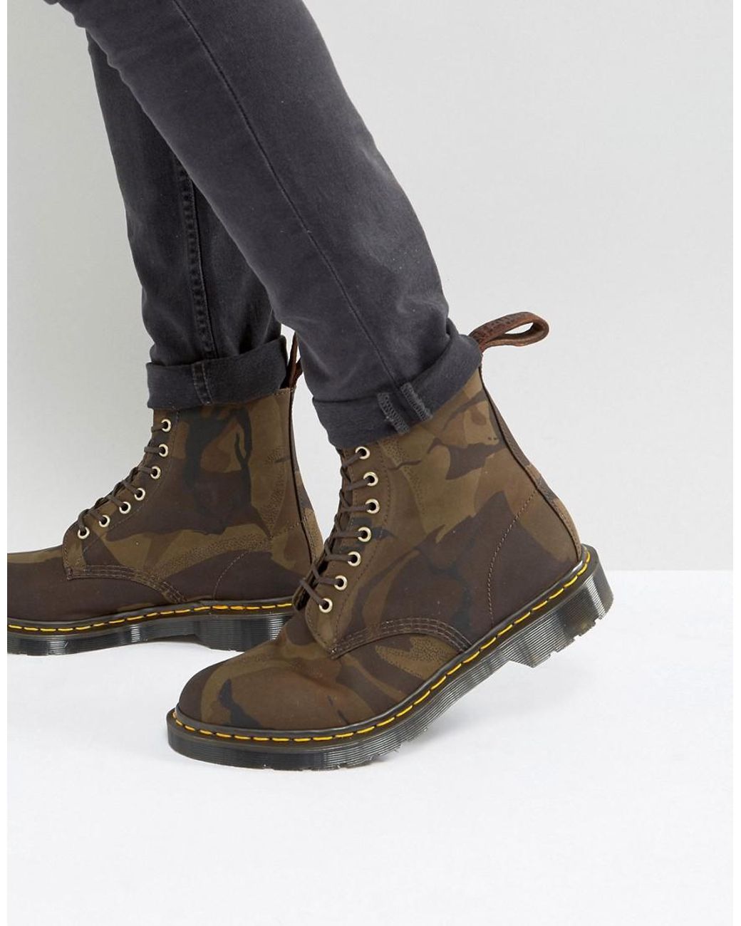 Dr. Martens Made In England Pascal Camo 8-eye Boots in Green for Men | Lyst  UK