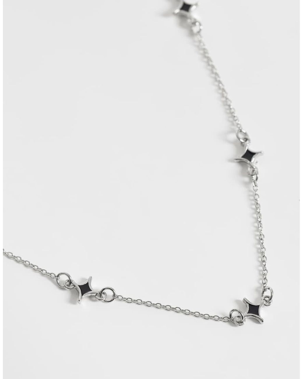 ASOS Blue Stationed Star Chain Necklace for men