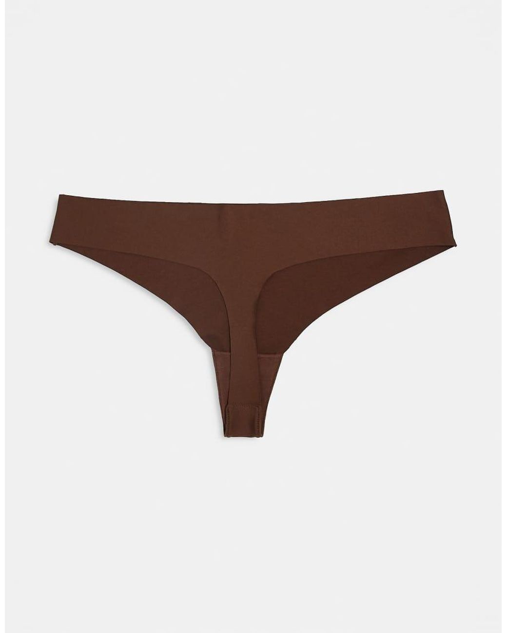 ASOS Brown Asos Design Curve 3 Pack No Vpl Thong