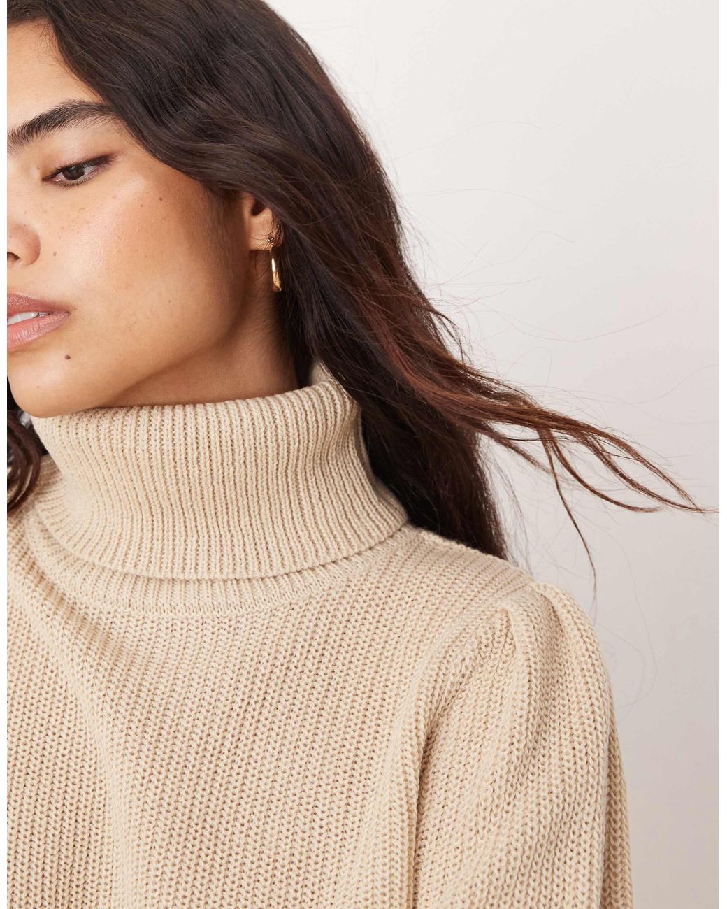 Vila Natural Roll Neck Knitted Jumper