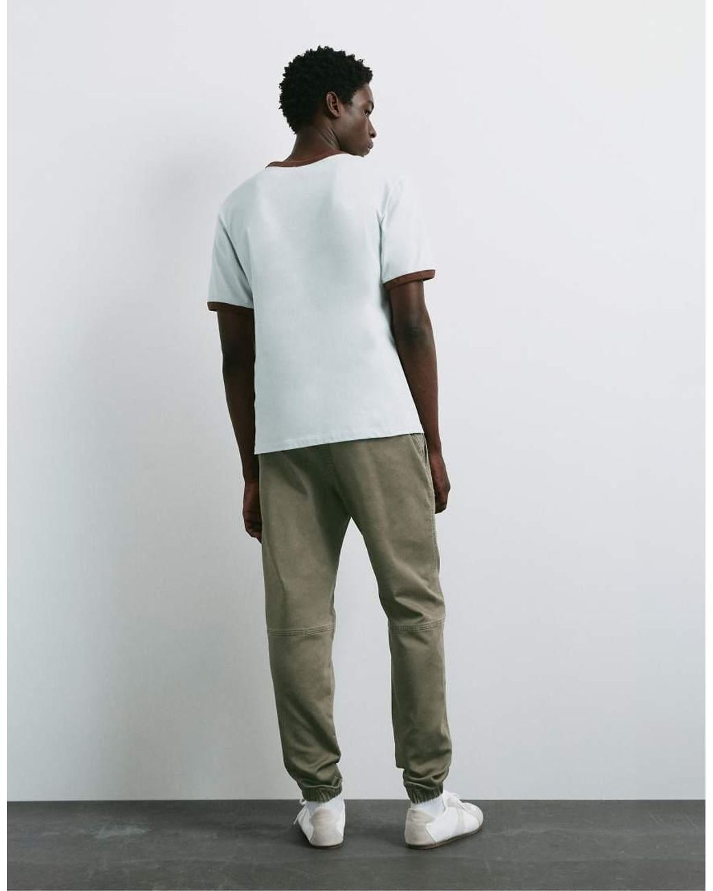Pull&Bear White Regular Fit Jogging Trousers for men