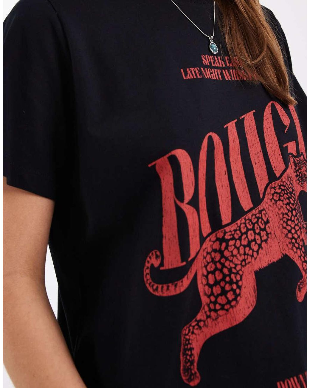 ASOS Red Regular T-shirt With Leopard Graphic