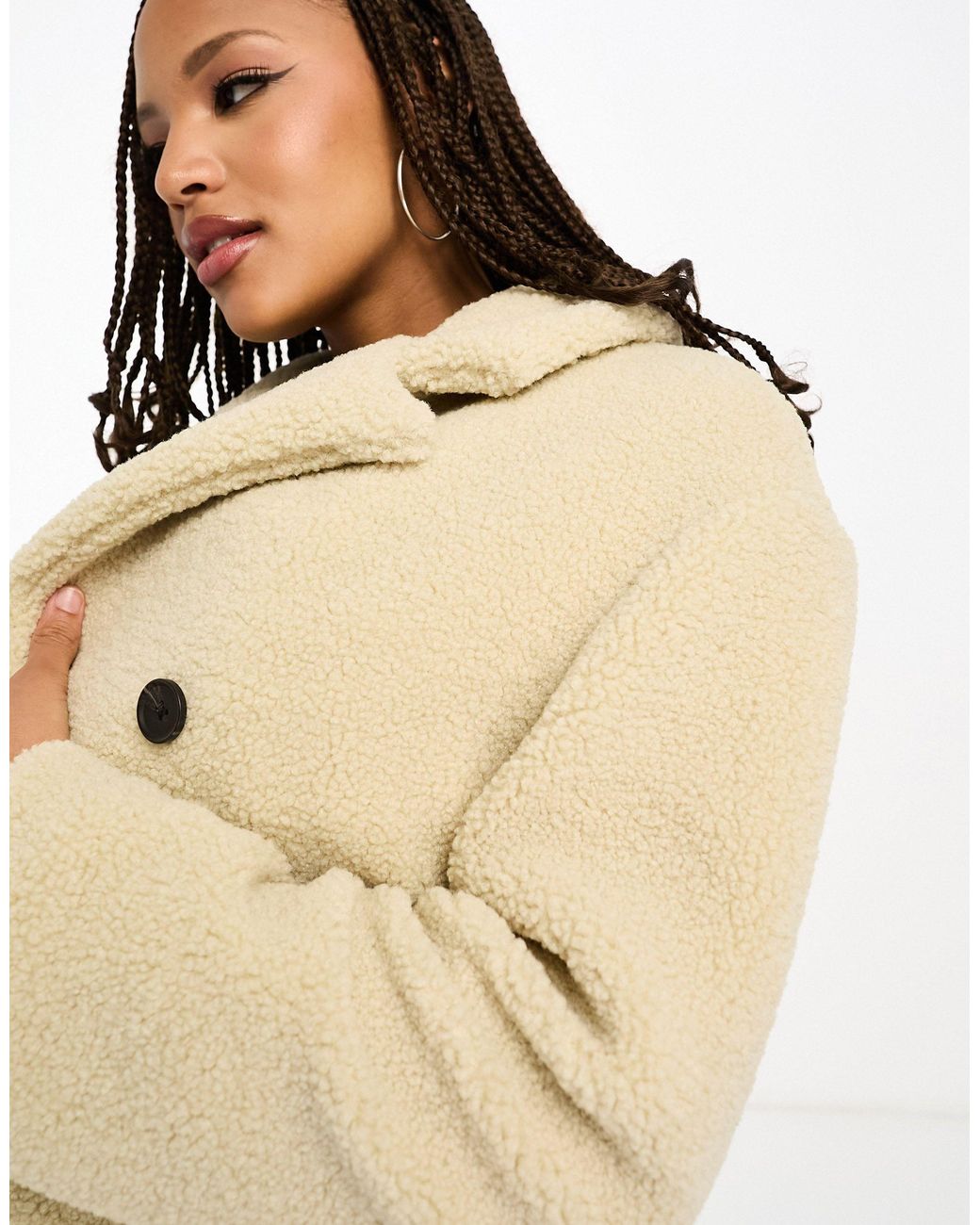 Miss selfridge cream teddy cheap coat