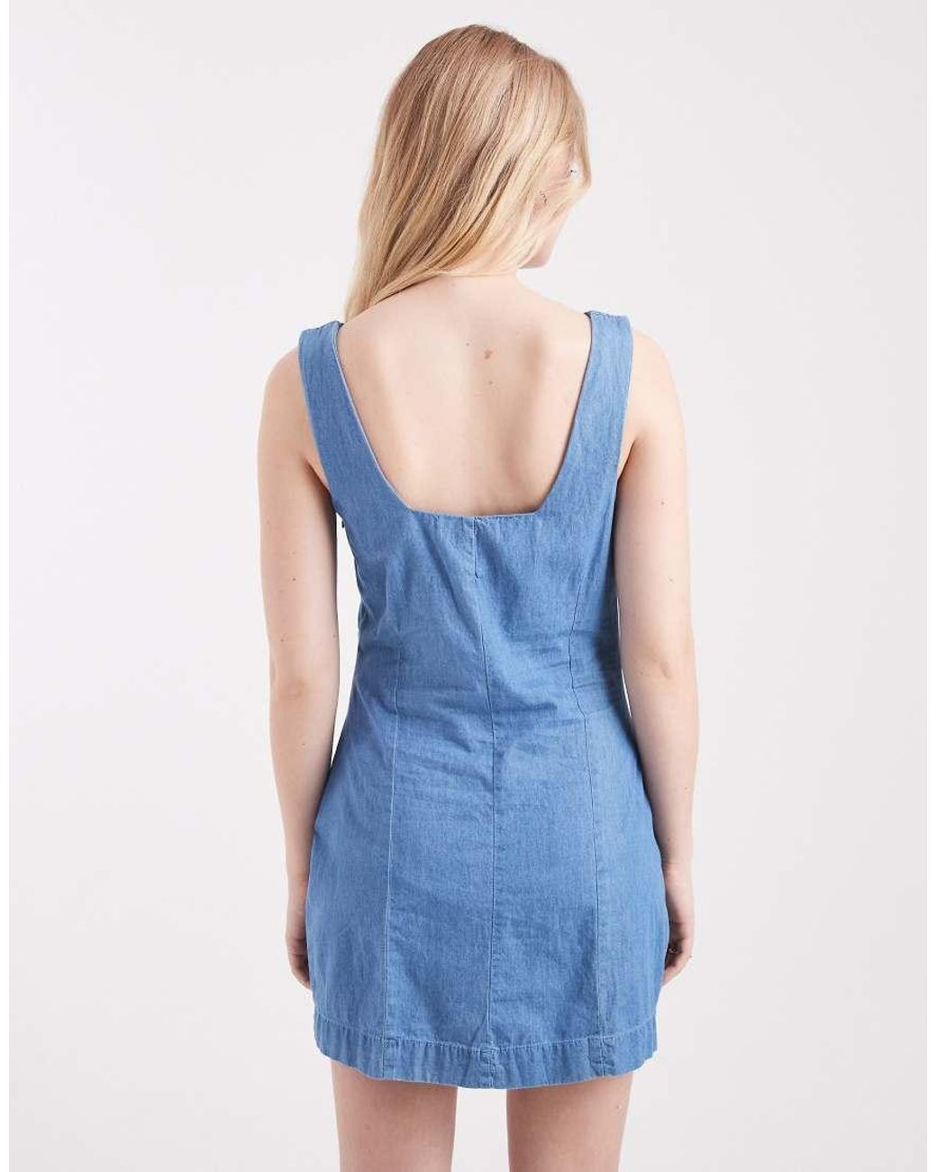Cotton On Blue Square Neck Mini Dress